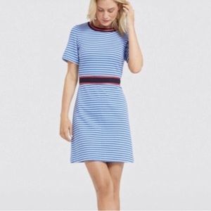 Draper James Persley Ponte Dress Size Small A-line Blue Striped Stretchy